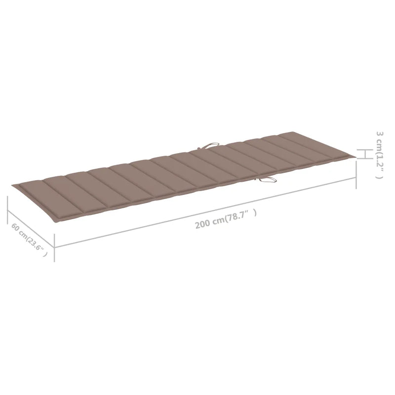 Garden Sun Lounger with Cushion Grey Solid Acacia Wood