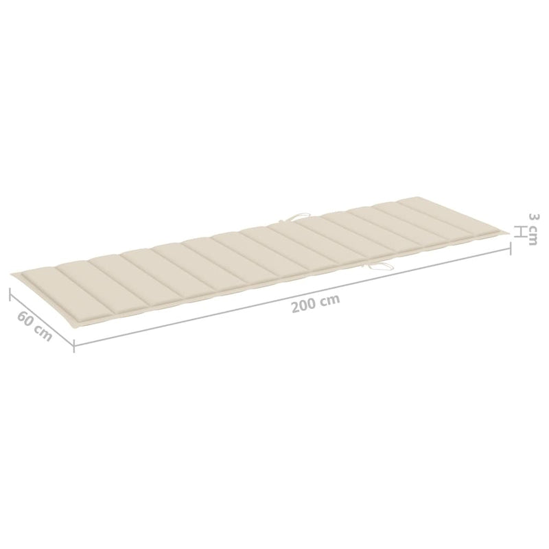 vidaXL 2-Person Garden Sun Lounger with Cushions Solid Acacia Wood