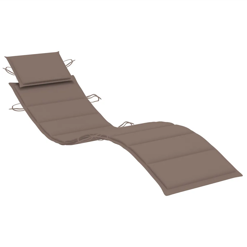 Garden Sun Lounger with Table and Cushion Solid Acacia Wood