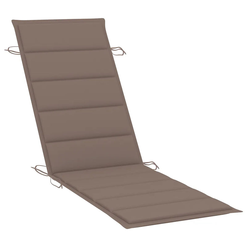 Garden Sun Lounger with Table and Cushion Solid Acacia Wood