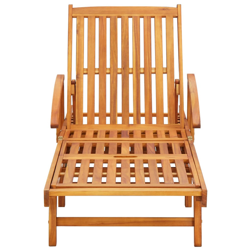 vidaXL Garden Sun Lounger with Cushion Solid Wood Acacia