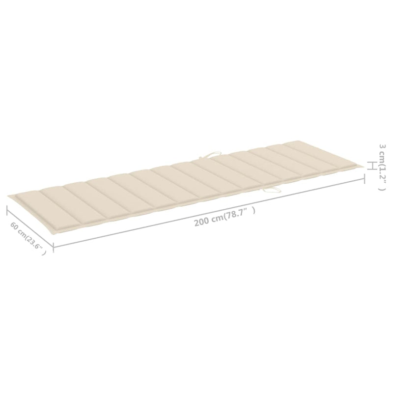vidaXL Garden Sun Lounger with Cushion Solid Wood Acacia