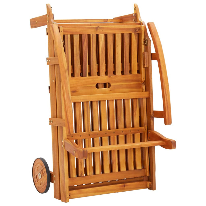 vidaXL Garden Sun Lounger with Cushion Solid Wood Acacia