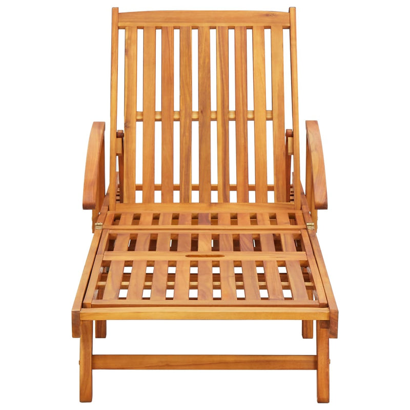 vidaXL Garden Sun Lounger with Cushion Solid Wood Acacia