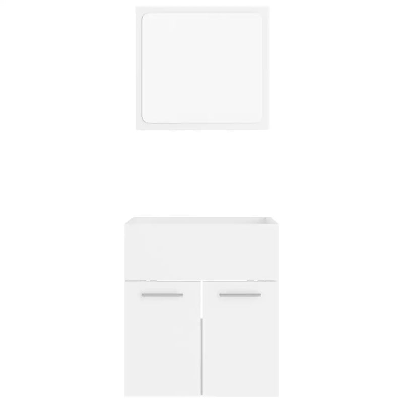 2 Piece Bathroom Furniture Set White Engineered Wood