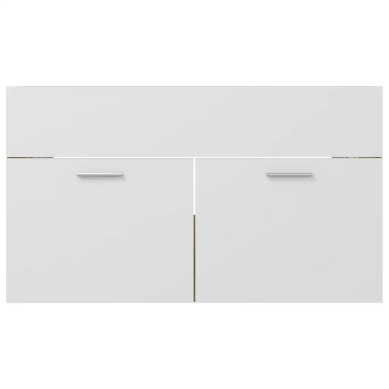 2 Piece Bathroom Furniture Set White and Sonoma Oak Engineered Wood