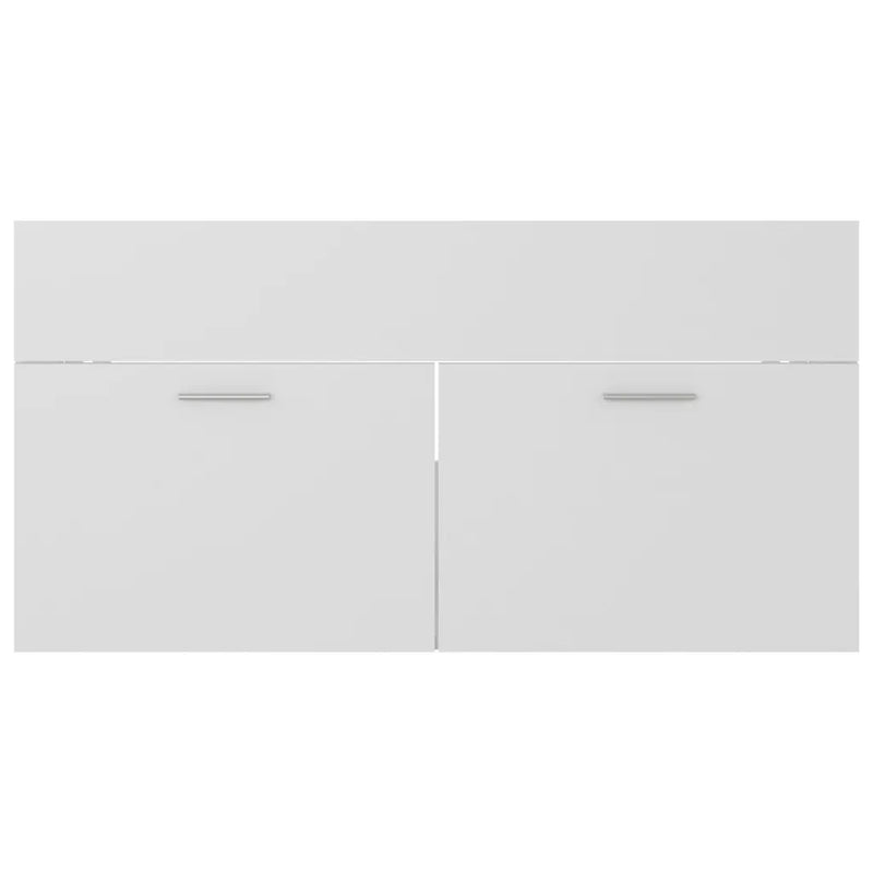 2 Piece Bathroom Furniture Set White Engineered Wood