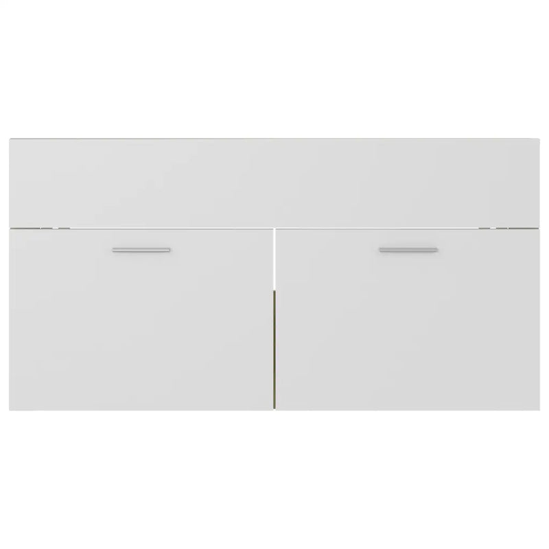 2 Piece Bathroom Furniture Set White and Sonoma Oak Engineered Wood