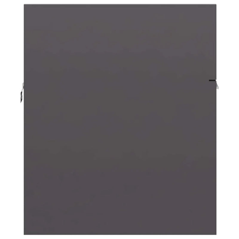 2 Piece Bathroom Furniture Set High Gloss Grey Engineered Wood