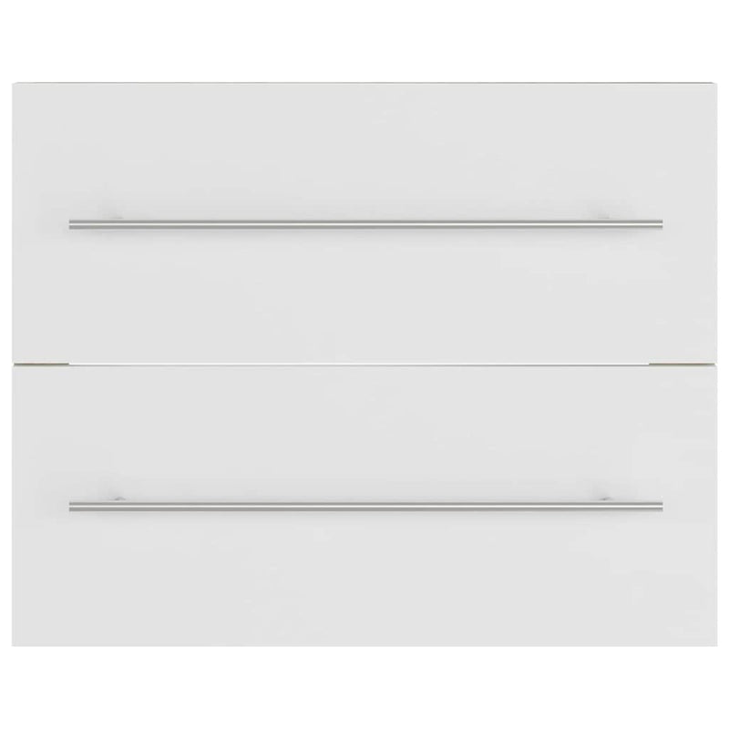 2 Piece Bathroom Furniture Set White and Sonoma Oak Engineered Wood