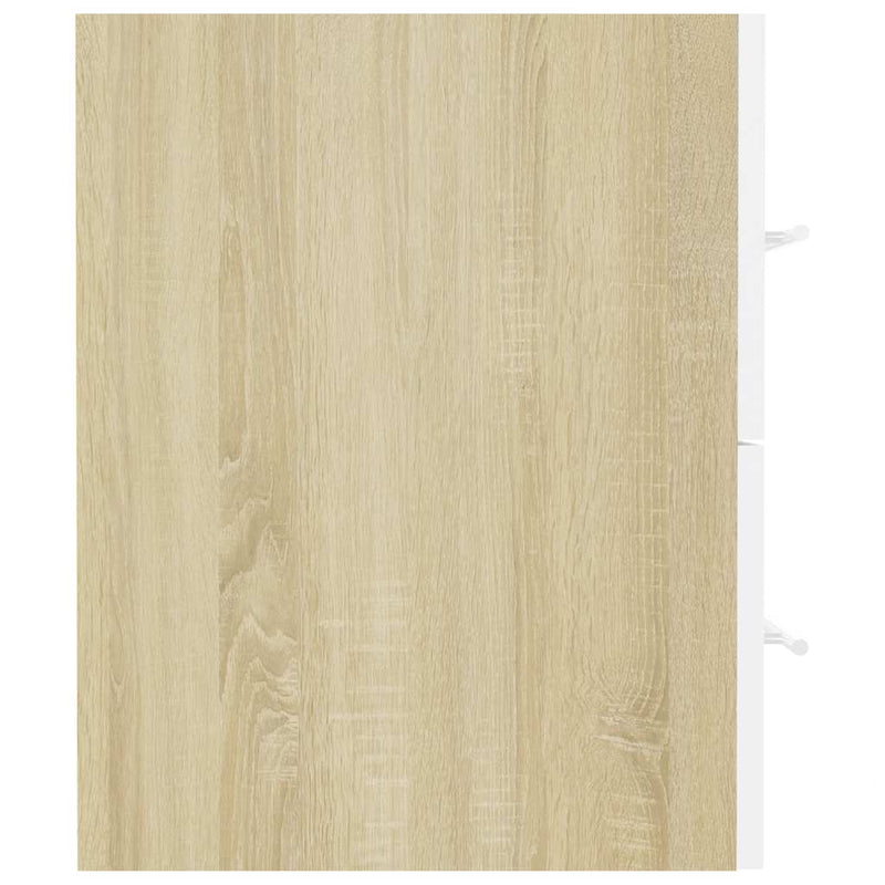 vidaXL 2 Piece Bathroom Furniture Set White and Sonoma Oak Engineered Wood