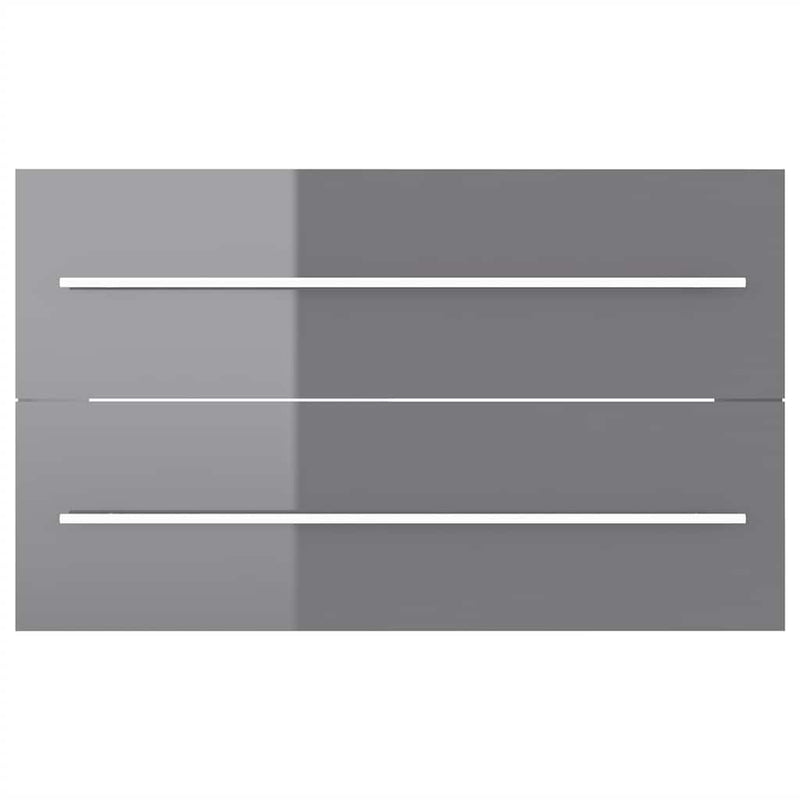 vidaXL 2 Piece Bathroom Furniture Set High Gloss Grey Engineered Wood