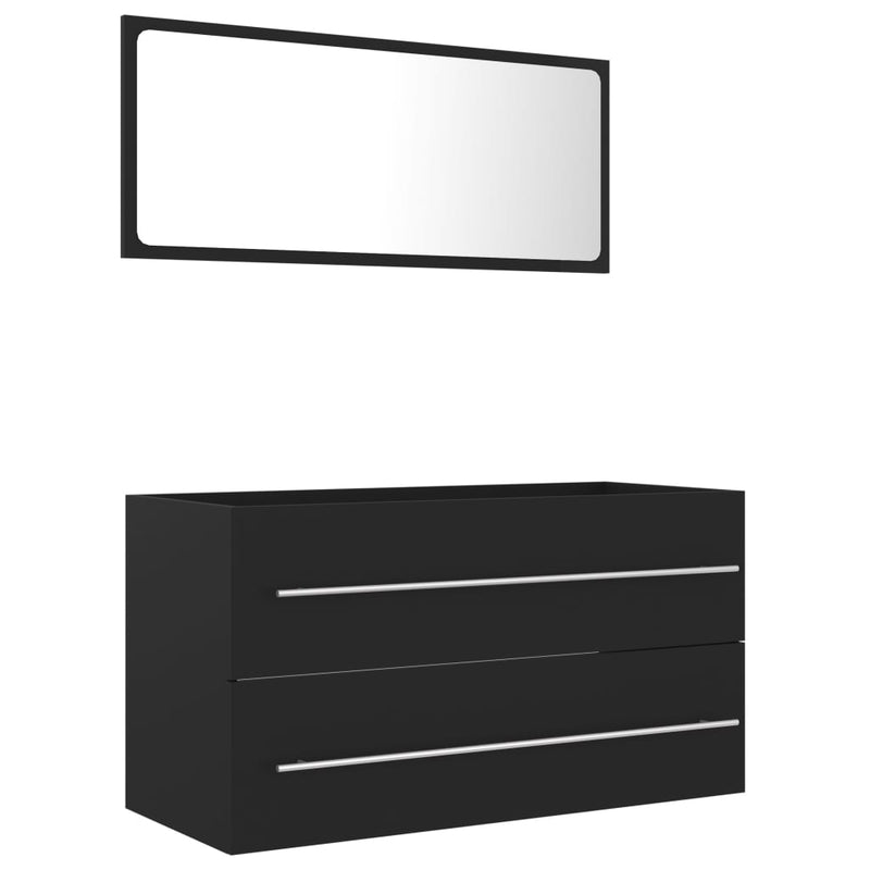vidaXL 2 Piece Bathroom Furniture Set Grey Engineered Wood