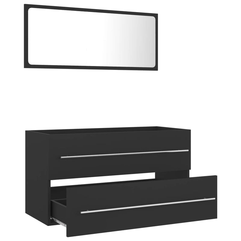 vidaXL 2 Piece Bathroom Furniture Set Grey Engineered Wood