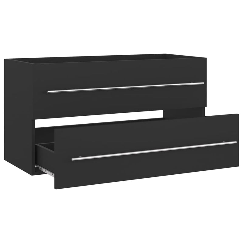 vidaXL 2 Piece Bathroom Furniture Set Grey Engineered Wood