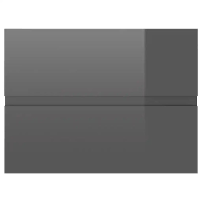 2 Piece Bathroom Furniture Set High Gloss Grey Engineered Wood