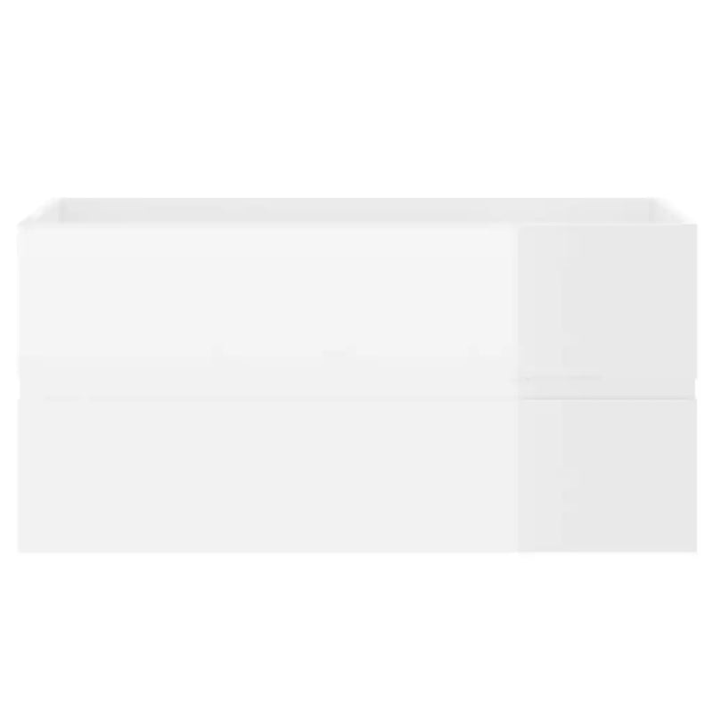 2 Piece Bathroom Furniture Set High Gloss White Engineered Wood