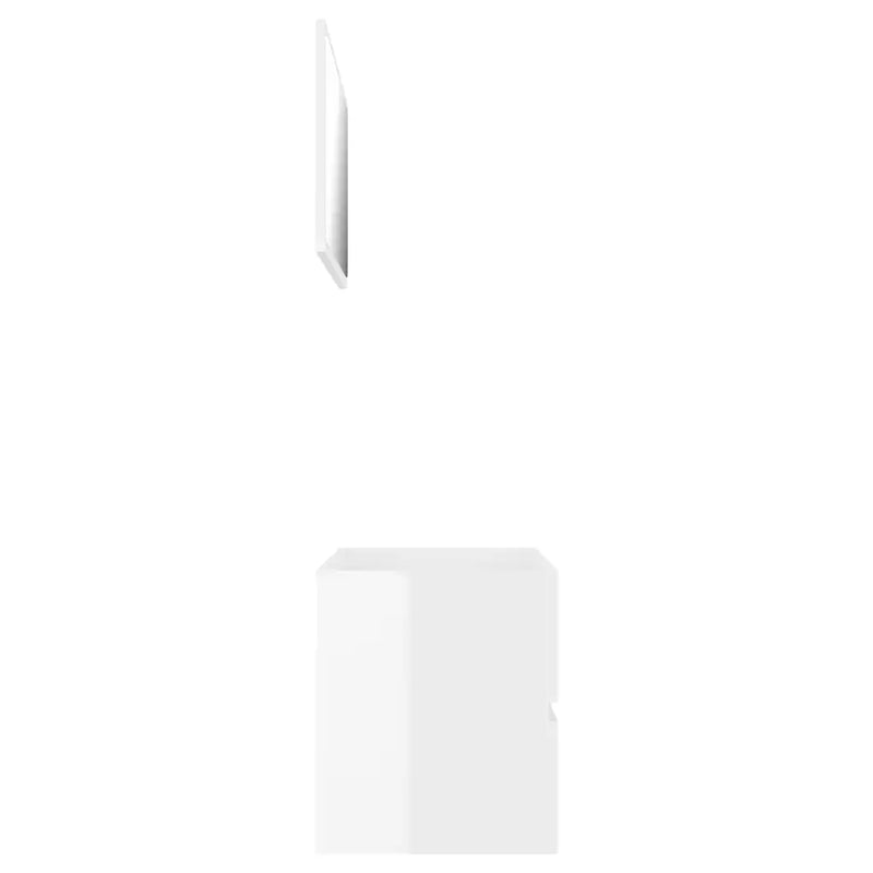 2 Piece Bathroom Furniture Set High Gloss White Engineered Wood