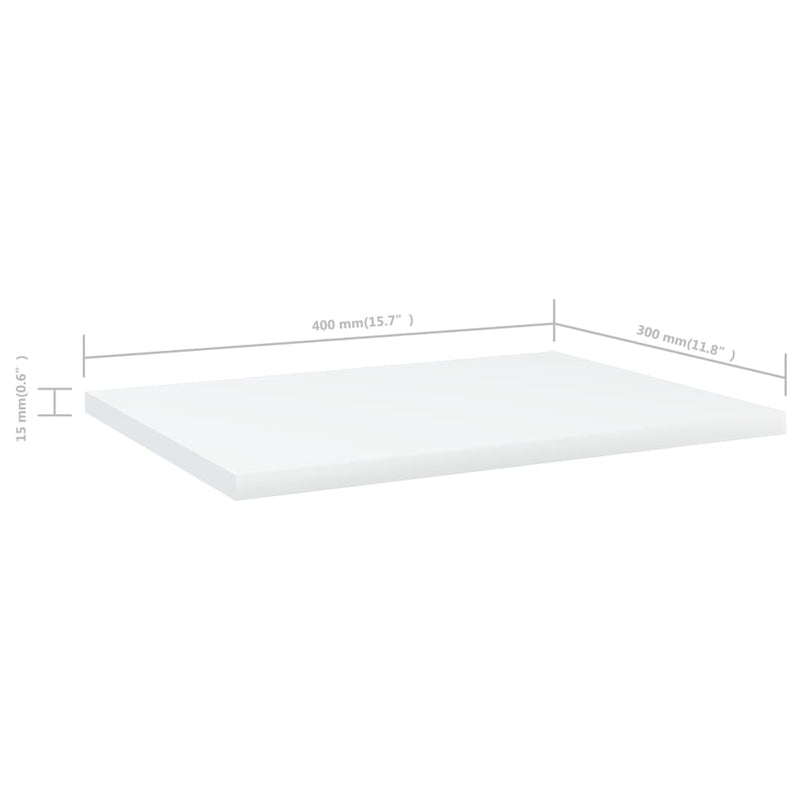 vidaXL Bookshelf Boards 4 pcs White 40x30x1.5 cm Engineered Wood