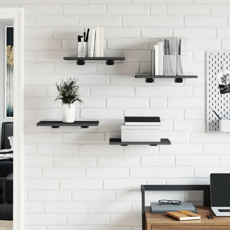 vidaXL Bookshelf Boards 4 pcs Grey 40x30x1.5 cm Engineered Wood