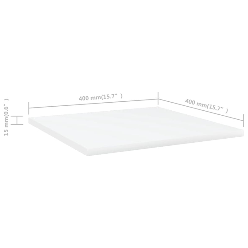 vidaXL Bookshelf Boards 4 pcs White 40x40x1.5 cm Engineered Wood