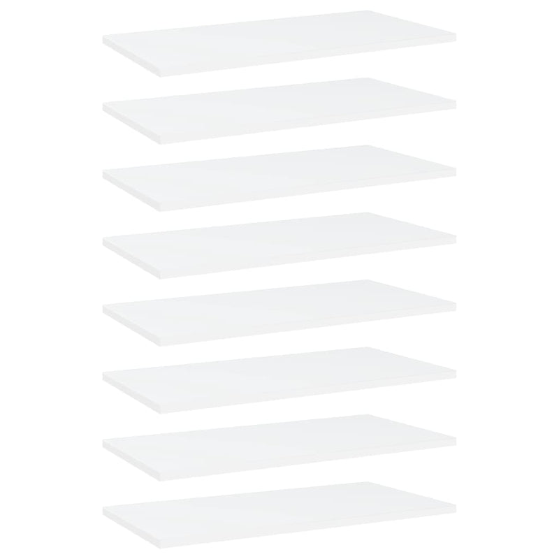 vidaXL Bookshelf Boards 8 pcs White 60x30x1.5 cm Engineered Wood