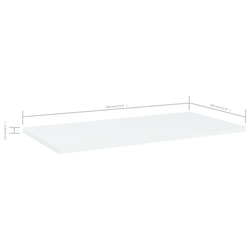 vidaXL Bookshelf Boards 8 pcs White 60x30x1.5 cm Engineered Wood