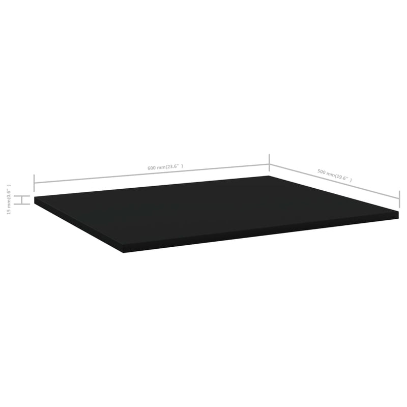 vidaXL Bookshelf Boards 4 pcs Black 60x50x1.5 cm Engineered Wood
