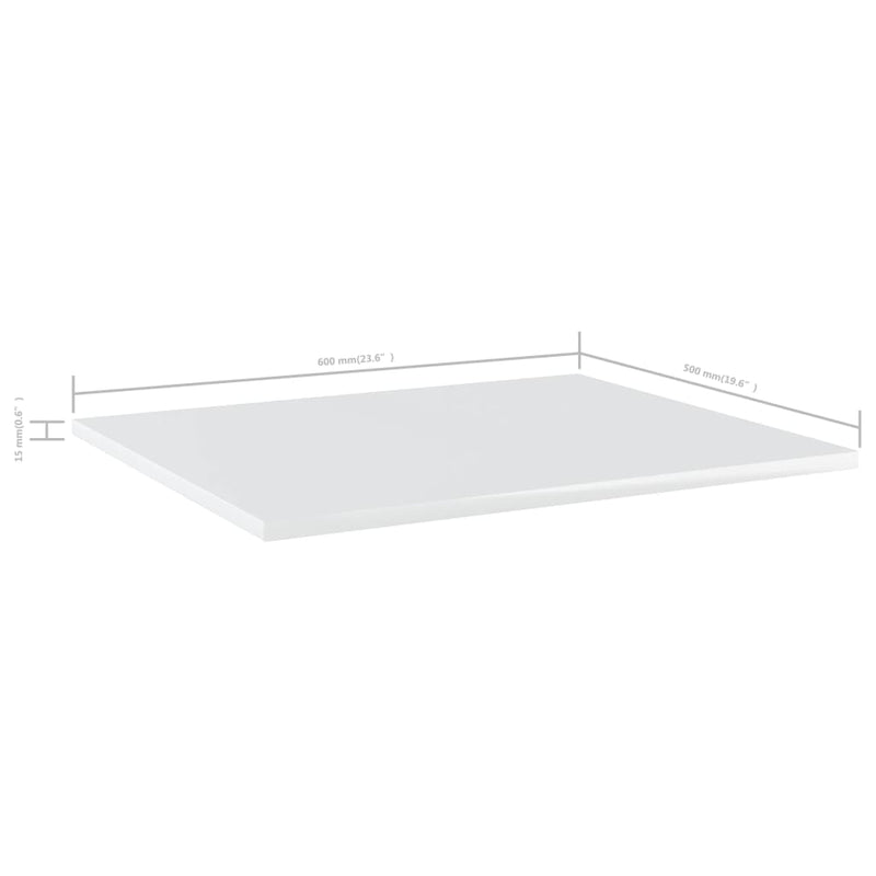 vidaXL Bookshelf Boards 4 pcs High Gloss White 60x50x1.5 cm Engineered Wood