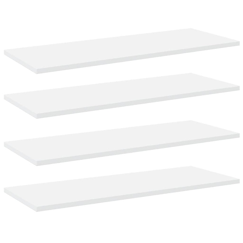 vidaXL Bookshelf Boards 4 pcs White 80x30x1.5 cm Engineered Wood
