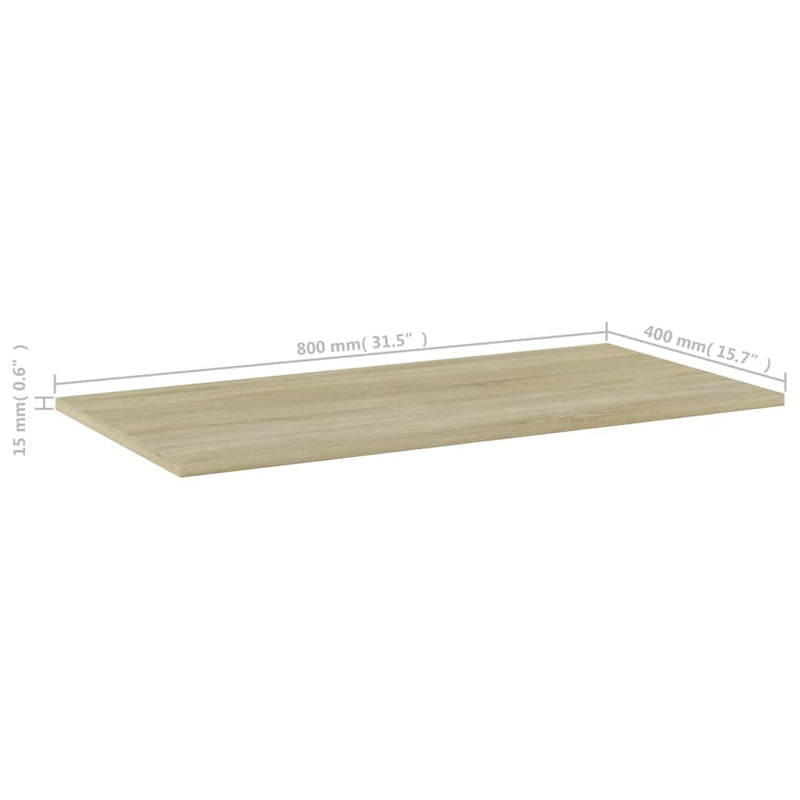 vidaXL Bookshelf Boards 4 pcs Sonoma Oak 80x40x1.5 cm Engineered Wood