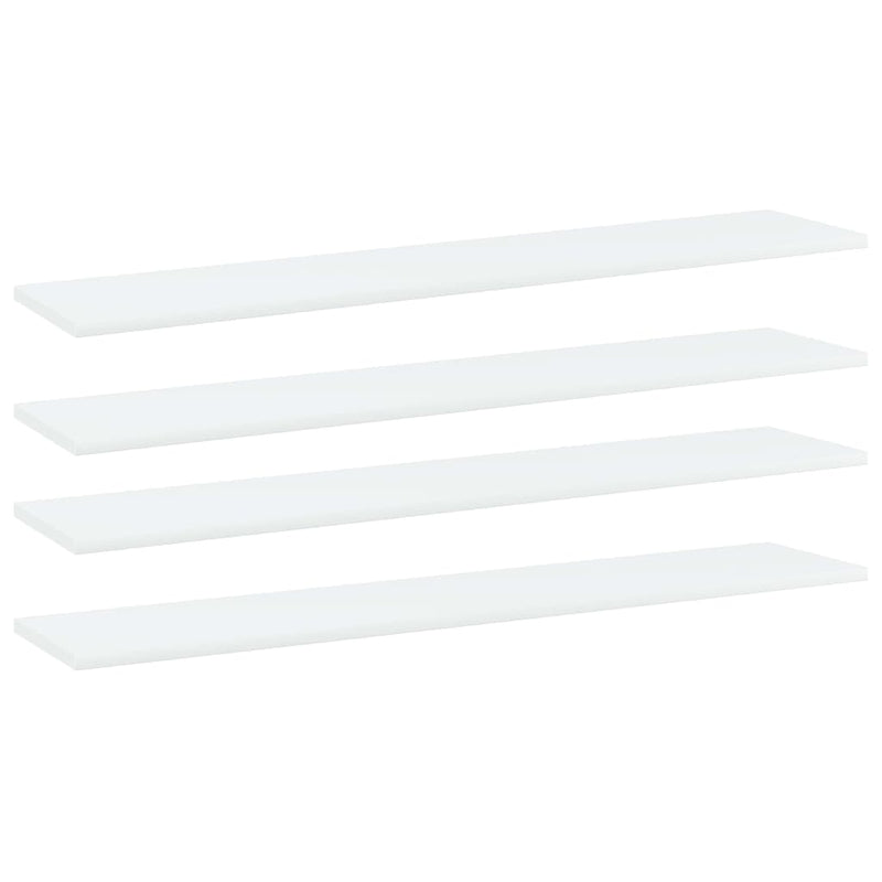 vidaXL Bookshelf Boards 4 pcs White 100x20x1.5 cm Engineered Wood