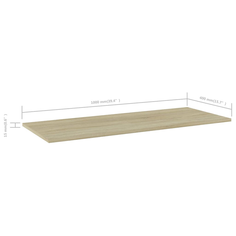vidaXL Bookshelf Boards 4 pcs Sonoma Oak 100x40x1.5 cm Engineered Wood