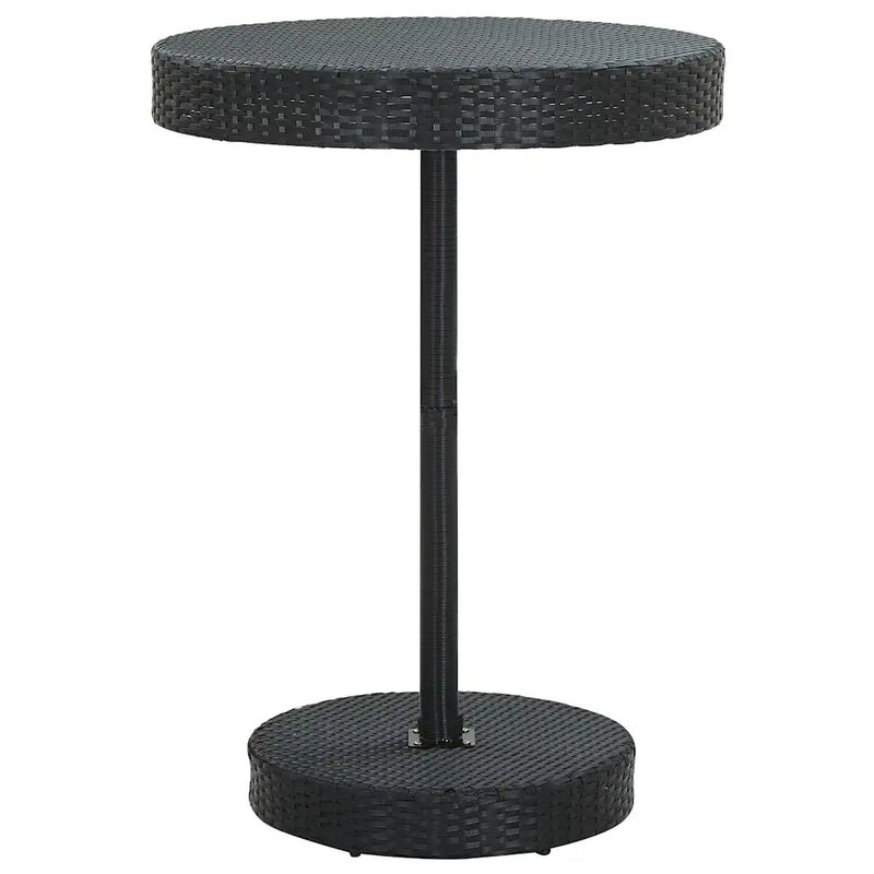 5 Piece Garden Bar Set with Cushions Poly Rattan Black
