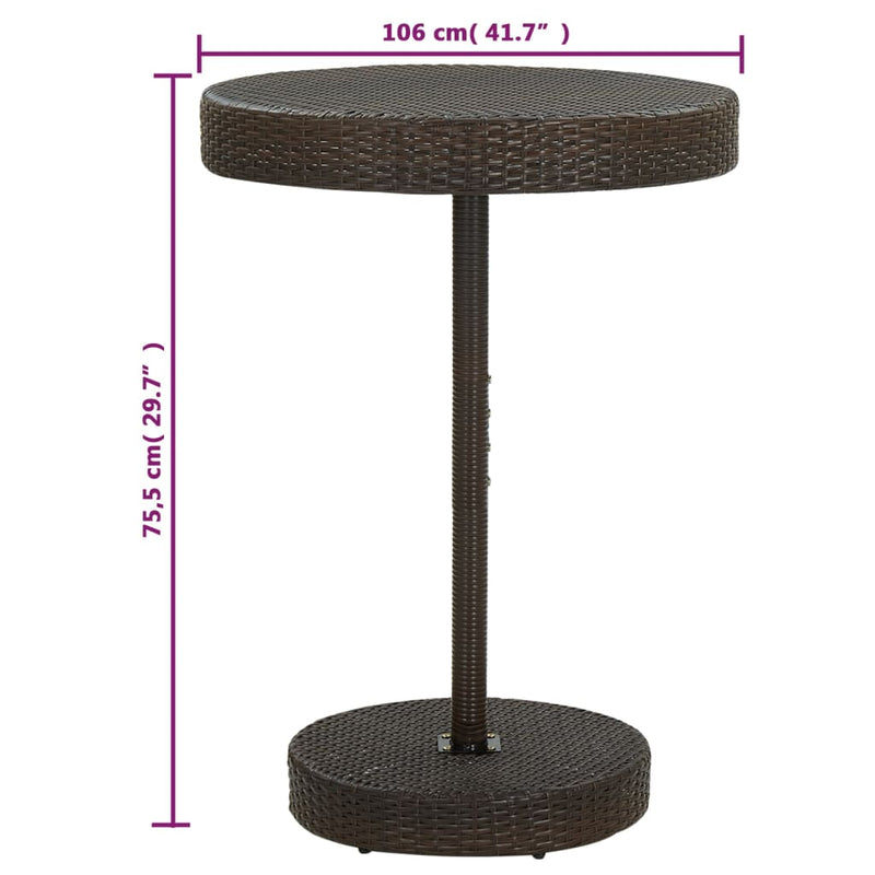 vidaXL 5 Piece Garden Bar Set Poly Rattan Brown
