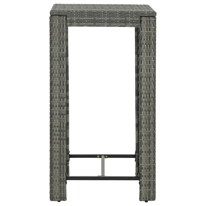 vidaXL 5 Piece Garden Bar Set with Cushions Poly Rattan Grey