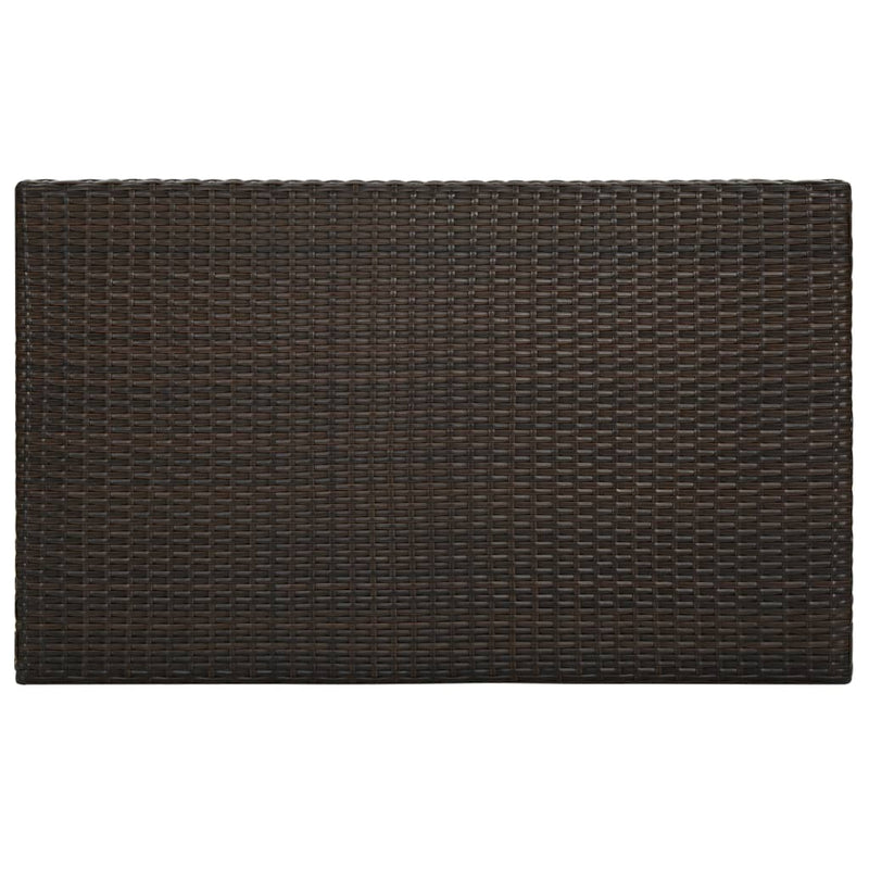 vidaXL 7 Piece Garden Bar Set with Cushions Poly Rattan Brown