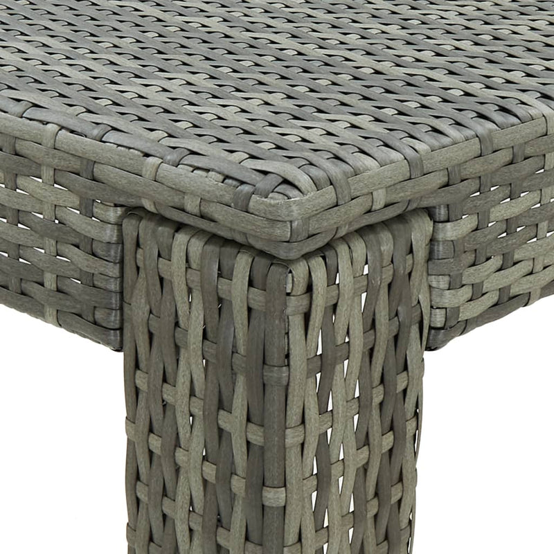 vidaXL 3 Piece Outdoor Bar Set with Cushions Poly Rattan Grey