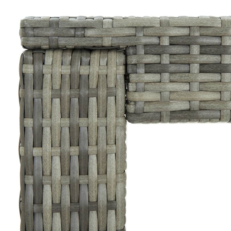 vidaXL 3 Piece Outdoor Bar Set with Cushions Poly Rattan Grey