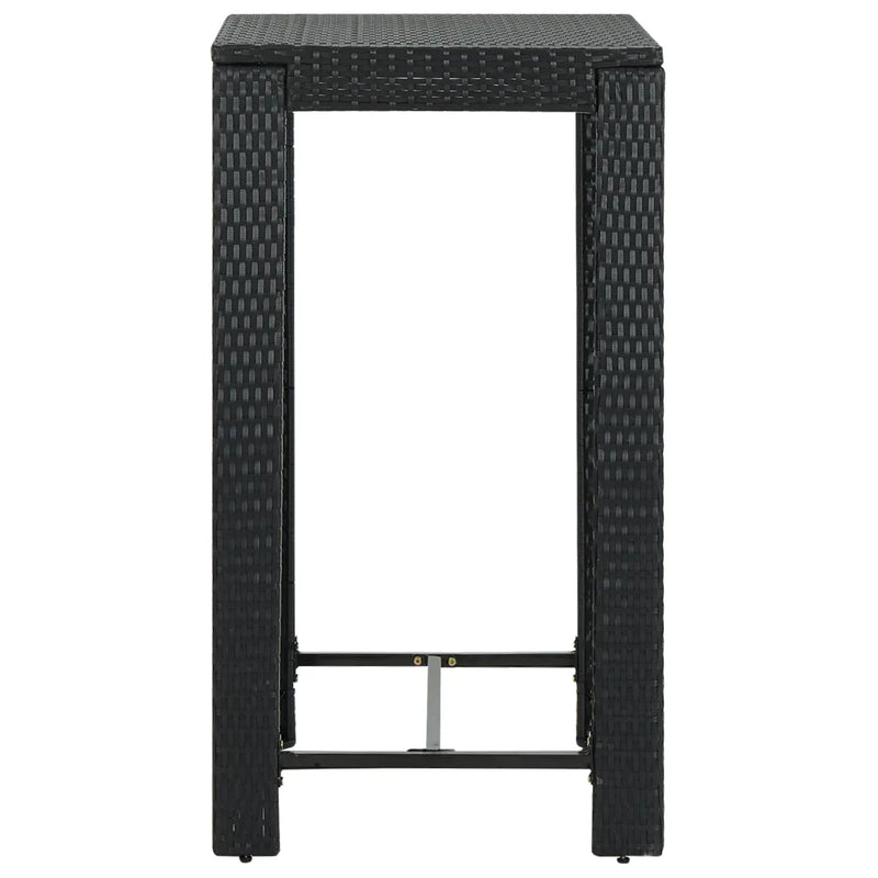 5 Piece Outdoor Bar Set with Cushions Poly Rattan Black