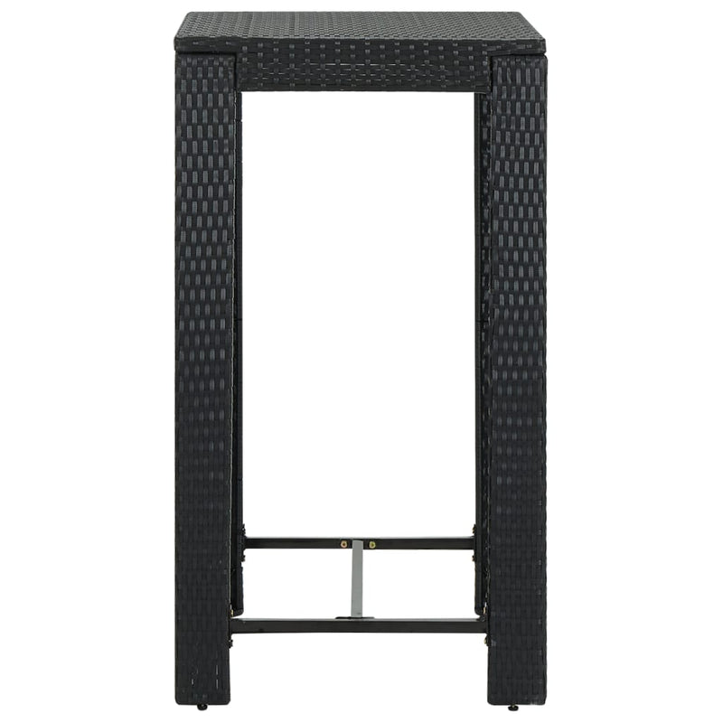 vidaXL 5 Piece Outdoor Bar Set with Cushions Poly Rattan Black