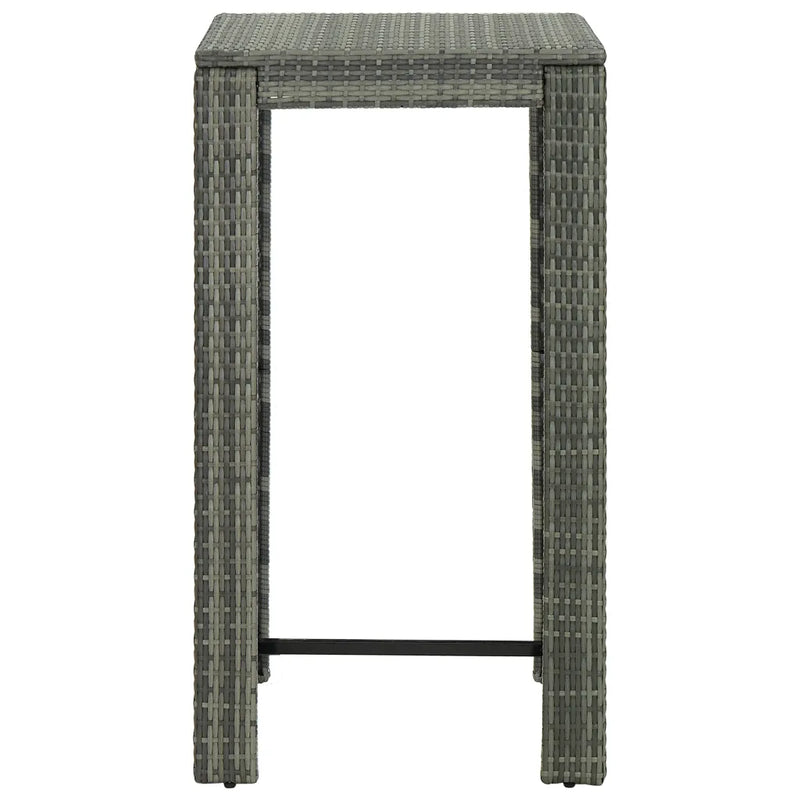 5 Piece Outdoor Bar Set with Cushions Poly Rattan Grey