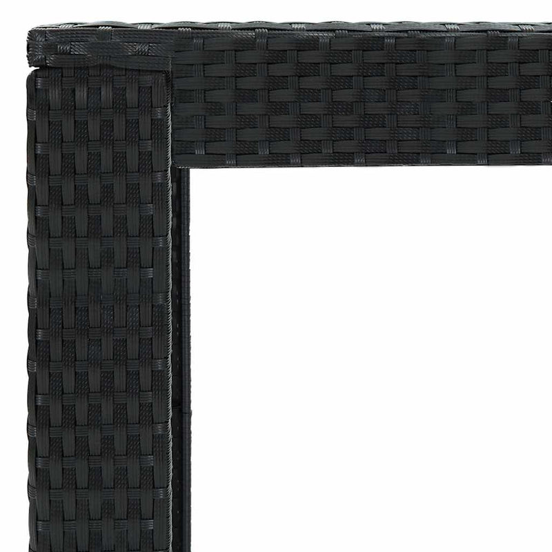 5 Piece Outdoor Bar Set with Cushions Poly Rattan Black