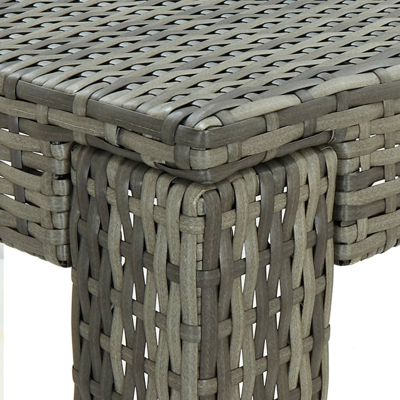 5 Piece Outdoor Bar Set with Cushions Poly Rattan Grey