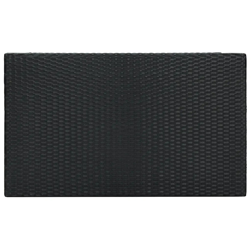 7 Piece Outdoor Bar Set with Cushions Poly Rattan Black