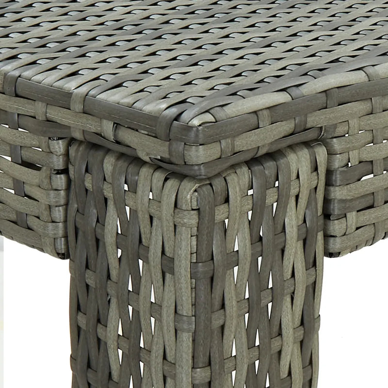 7 Piece Outdoor Bar Set with Cushions Poly Rattan Grey