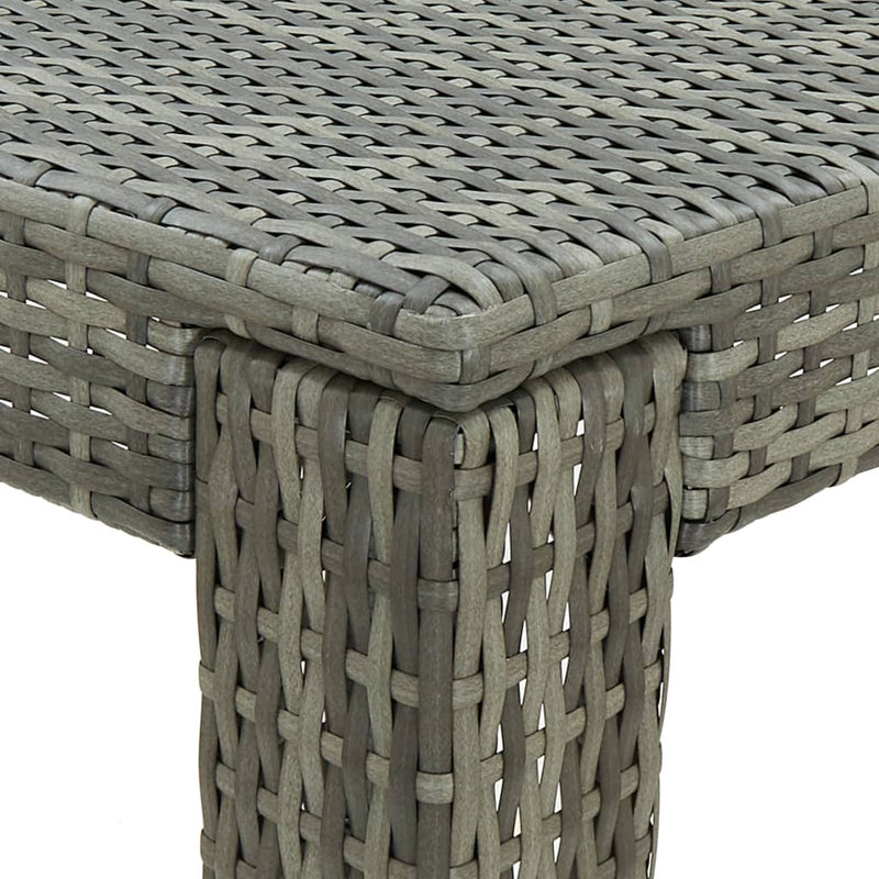 vidaXL 3 Piece Outdoor Bar Set with Armrest Poly Rattan Grey