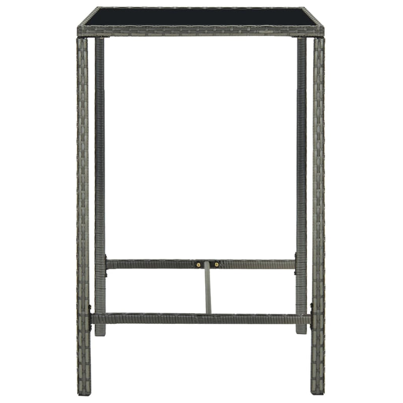 vidaXL 5 Piece Garden Bar Set Poly Rattan Grey