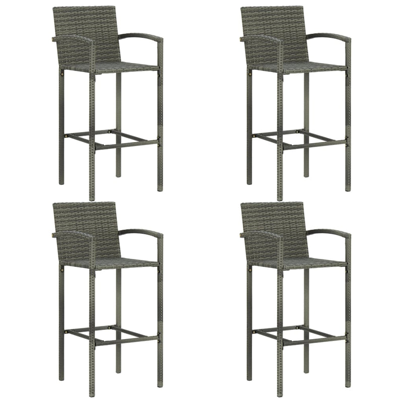 vidaXL 5 Piece Garden Bar Set Poly Rattan Grey