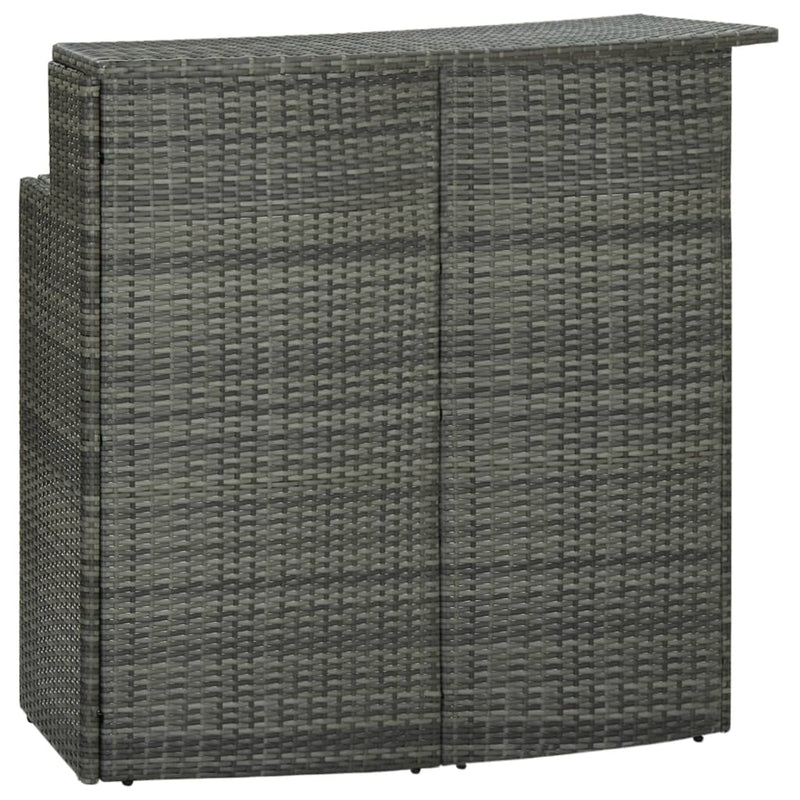 vidaXL 3 Piece Garden Bar Set with Cushions Grey
